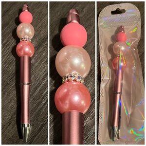 Pink beaded pen